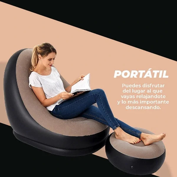 SOFA CON REPOSAPIES INFLABLE