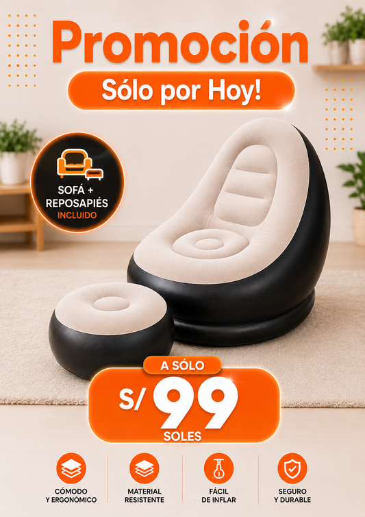 SOFA Y REPOSAPIES INFLABLE