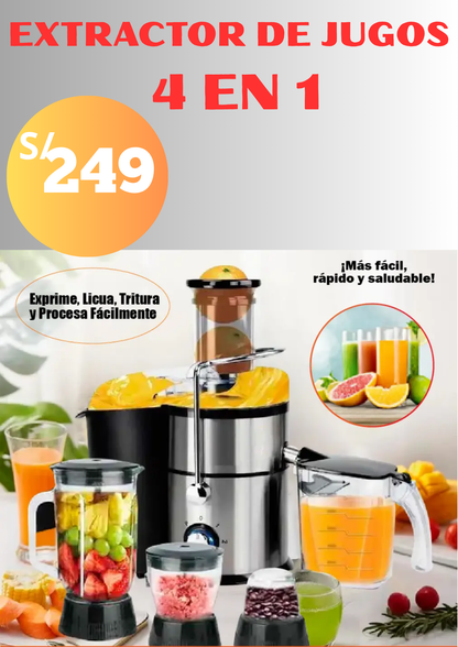 EXTRACTOR DE JUGOS 4 EN 1