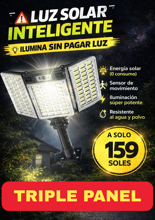 LAMPARA SOLAR TRIPLE PANEL