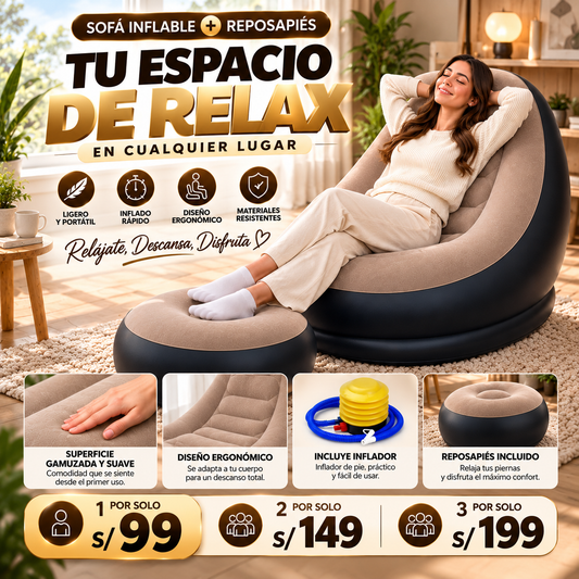 SOFA Y REPOSAPIES INFLABLE