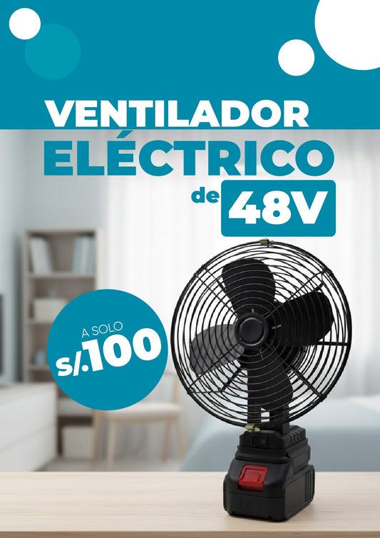 VENTILADOR ELÉCTRICO PORTATIL CON 2 BATERIAS RECARGABLES