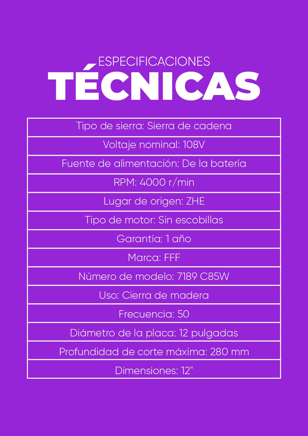 MOTOSIERRA DE 12"