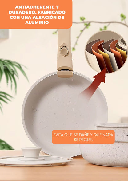 SET DE OLLAS CON MANGO DESMONTABLE