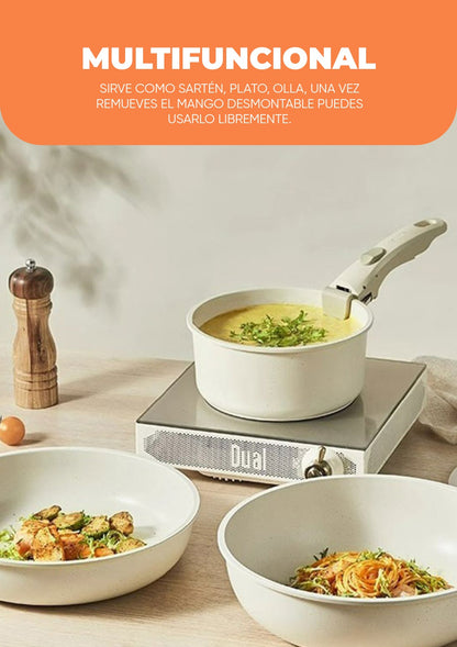 SET DE OLLAS CON MANGO DESMONTABLE