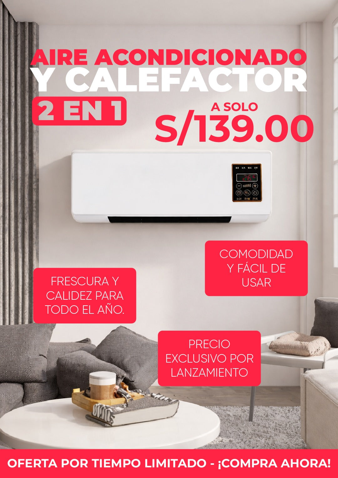 AIRE ACONDICIONADO Y CALEFACTOR 2 EN 1