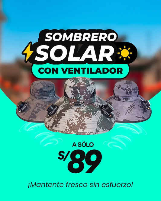 SOMBRERO VENTILADOR CON PANEL SOLAR